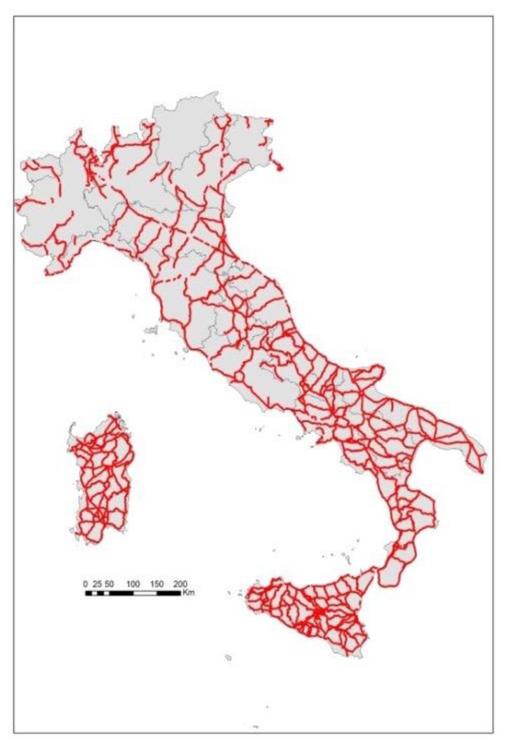 La rete stradale Anas La rete stradale ed autostradale italiana di interesse nazionale è costituita da circa 25.