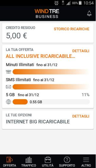 Invece l applicazione gratuita Wind Tre Business fornirà il seguente tipo di informazioni: Come posso effettuare la ricarica?