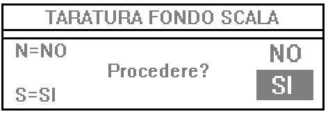 Premere il tasto freccia verso destra oppure invio per entrare nella fase di taratura con peso campione.