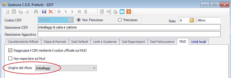 MUD Le eventuali spunte gestite in questa linguetta, hanno influenza diretta sull elaborazione MUD di Prometeo.