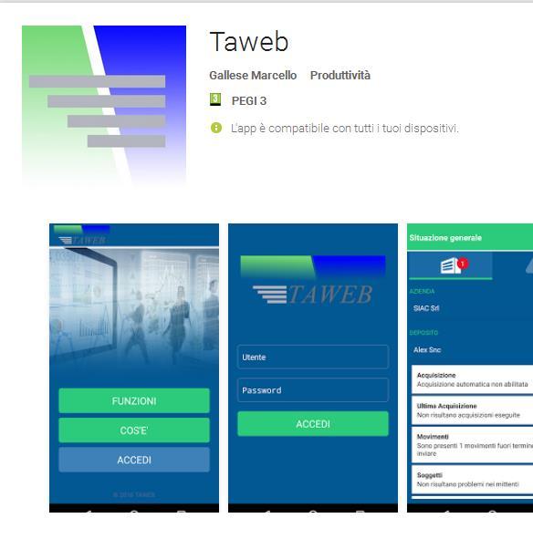 11. TAWeb app Per tenere sotto controllo TAWeb anche dal proprio Smartphone, è stata rilasciata un applicazione per sistemi operativi Android e Apple, scaricabile dallo Store del proprio telefono.
