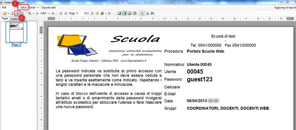 Reimpostazione password di primo accesso L operazione di Reimposta password avviene scegliendo