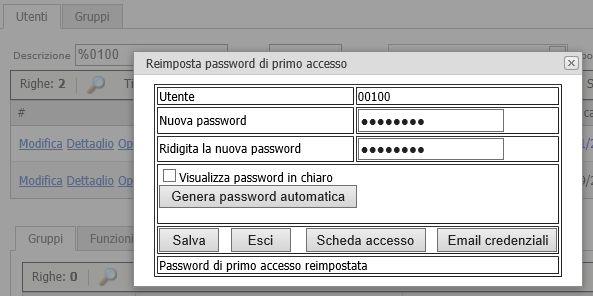 Dopo aver reimpostato la password è consigliabile stampare la scheda di accesso.