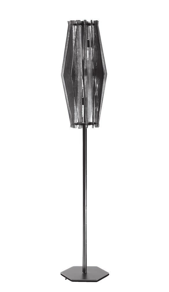 Lamp holder E27, bulb 23W Struttura lampada da terra e tavolo metallo, finiture: marrone micaceo, ottone o titanio Struttura lampada a sospensione cavi in acciaio, rosone e cilindro passaggio cavi in