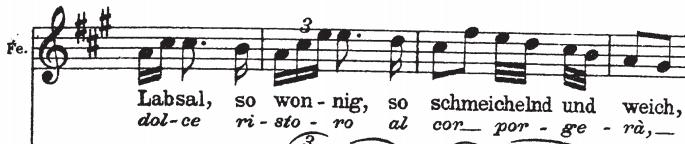 Nel seguente esempio, in 3/8, l ultima nota della frase è il Sol, che arriva sul secondo movimento di battuta: il La immediatamente precedente, in tempo forte, è una appoggiatura.