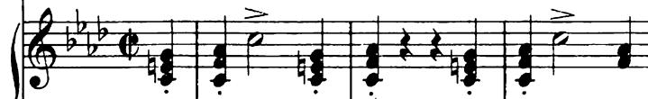 Mozart, Così fan tutte, «Un aura amorosa» Sincope e controtempo Nella sincope il valore di una nota si prolunga sul movimento seguente, oppure sulla suddivisione seguente.
