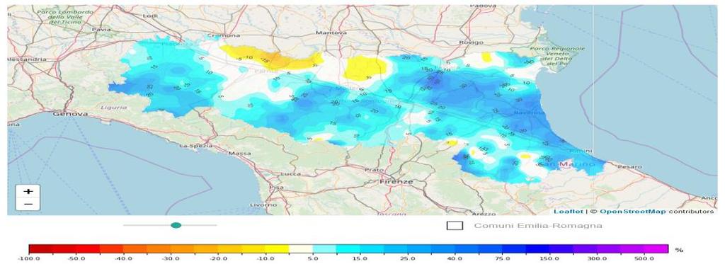 settebre 2018 Indice Anomalia della Precipitazione % da inizio anno