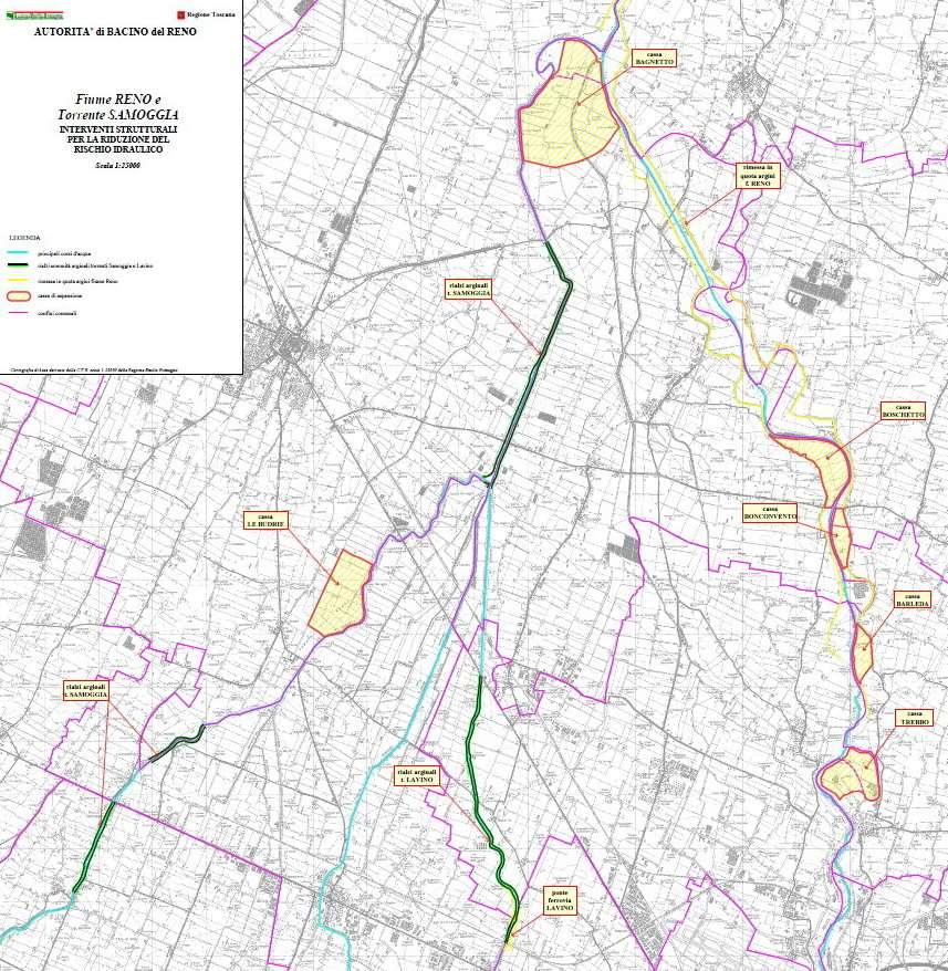 Il sistema integrato di interventi nel bacino Reno- Samoggia rialzi Samoggia cassa BAGNETTO rialzi Reno cassa