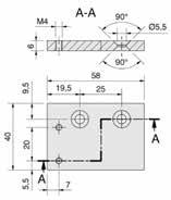 Codice 6051 Staffa micro PZ rotazione 32 4C Alluminio