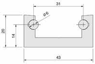 ACCESSORI PER GUIDE LINEARI Codice 6503 Guida lineare 45/6 Alluminio