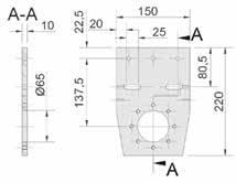 ACCESSORI PER MOVIMENTAZIONE Codice 7028 Flangia motore centrale 50 Alluminio