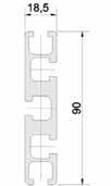 PROFILATI ALLUMINIO Codice 1118 Profilo Al an na 18.5x45 3 Cave Dati tecnici Massa lineare: kg/m 0.82 Sezione al taglio: mm 2 304 Momento di inerzia a flessione: cm 4 Ix 5.23 Iy 1.