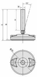 ELEMENTI DI SOSTEGNO Codice 3501-3502 - 3503-3507 Piede SA PA Zn Ø 45 Stelo in acciaio zincato Zoccolo in poliammide rinforzata Antiscivolo in gomma NBR 70 Shore Stelo snodato Completo di dado Codice