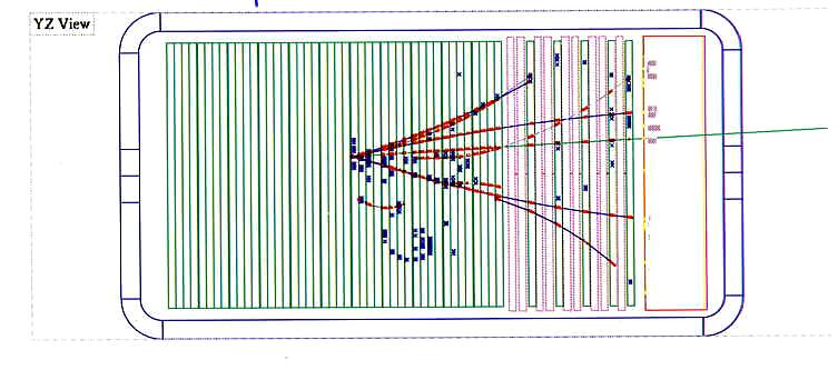 Un esempio di evento da interazione di particella su bersaglio fermo esperimento NOMAD: ν µ +Ν µ + adroni Necessita di: misurare vertici