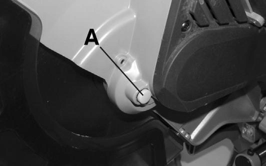 1. Lift up the head. 2. Lift the lower disk protection (A) Fig.