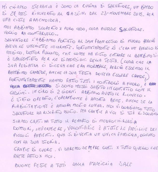 IL TEMPO DI GUARDARE LA VITA CON OCCHI DIVERSI Caro Pigiamino, ormai ti stiamo indossando da tempo e ci siamo accorti che sei uguale per tutti noi, per gli altri bambini ricoverati e per le loro