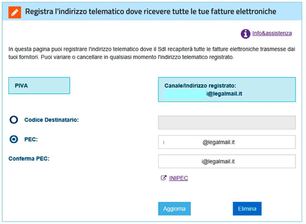 Come prepararsi alla fatturazione elettronica L'indirizzo telematico Registrazione dell'indirizzo telematico Il nostro Studio, dopo aver ricevuto la delega da