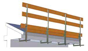 attrezzi Il parapetto inclinabile è una protezione anticaduta semplice e veloce da montare e smontare.