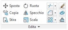 Modifica di entità modifica proprietà modifiche geometriche trasformazioni traslazione (singole, multiple, a matrice) rotazione (singole,