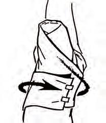 benda lunga 4 m. Bendaggio del moncone transfemorale: Far passare la benda sotto l estremità distale del moncone cominciando dalla porzione anteriore.