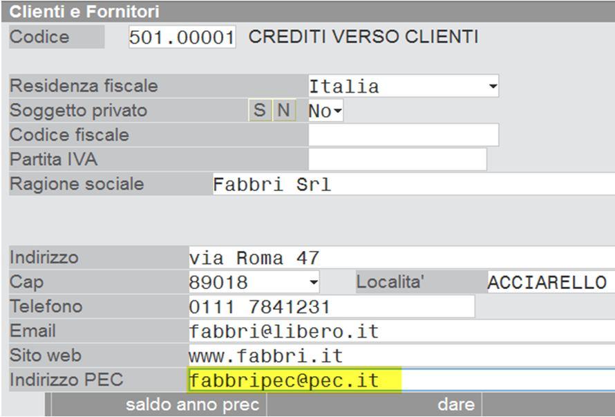 FATTURA B2B CICLO ATTIVO Nell anagrafica dei soggetti interessati occorre attivare la gestione della fattura xml: