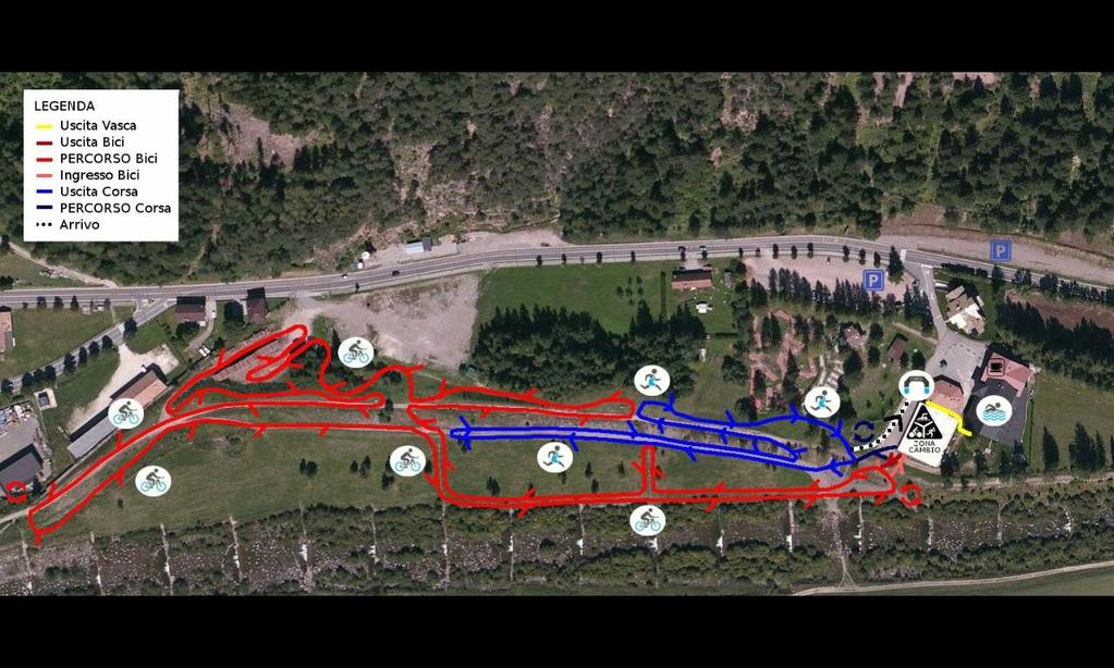 Mappa percorsi Premiazioni: Primi 3 classificati assoluti nella batteria di