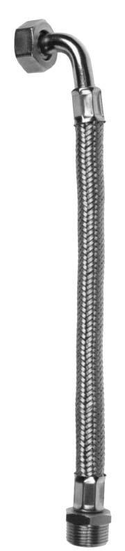 Tuyaux flexibles Art. 664 JUNCO Flex per scaldabagno. Treccia diam. 18 in inox Stainless steel JUNCO Flex connections for water heater Caratteristiche tecniche - Treccia 9 fili in inox.