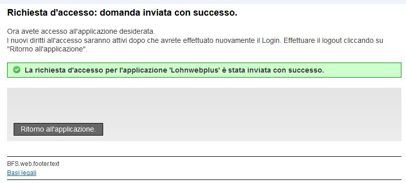 2.2.2 Conferma della richiesta andata a buon fine Il seguente messaggio