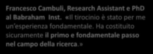 Inst. «Il tirocinio è stato per me un esperienza