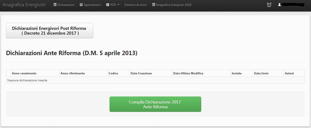 Passo 2 Compilazione della Dichiarazione per l annualità 2019 Post Riforma Effettuato l accesso (utilizzando la Partita IVA come username e la password fornita in fase di registrazione) sarà visibile