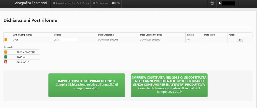 CASO A CASO B CASO A - IMPRESE COSTITUITE PRIMA DEL 2018 Compila Dichiarazione relativa all annualità di competenza 2019 Dopo aver selezionato il pulsante IMPRESE COSTITUITE PRIMA DEL 2018 Compila