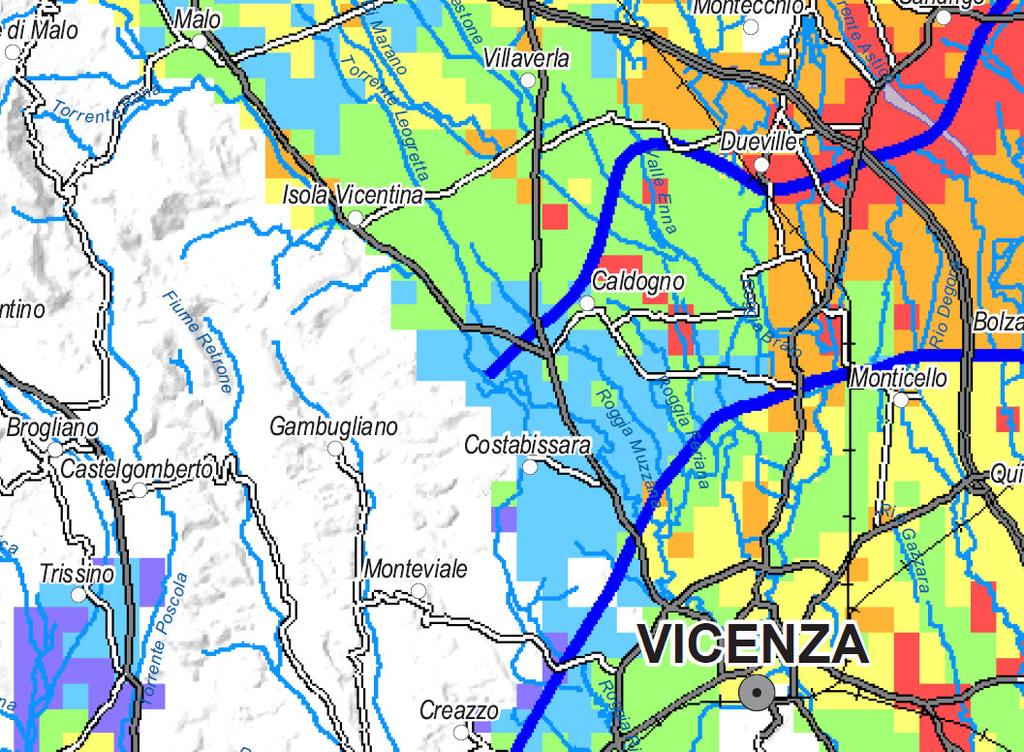 Vulnerabilità Dalla Carta della Vulnerabilità Intrinseca della falda freatica della Pianura Veneta è possibile verificare come l area d interesse ricada in area a grado di vulnerabilità MEDIA.