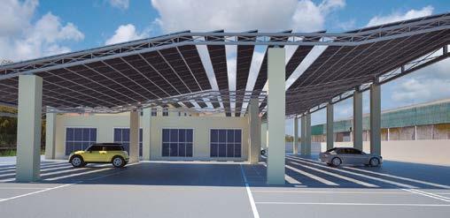 Soluzione per un parcheggio con vele fotovoltaiche Au