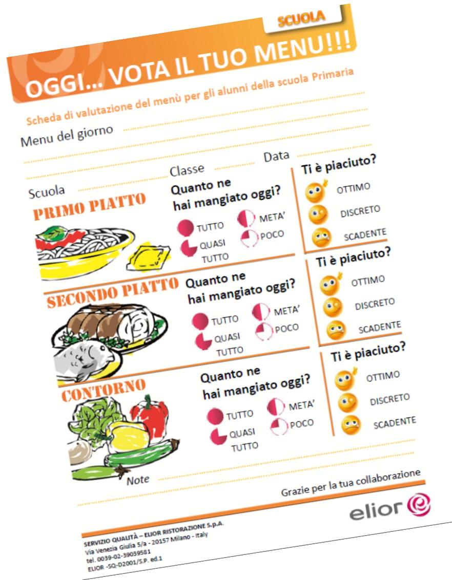 Introduzione Elior Ristorazione propone nelle sue strutture la distribuzione di questionari per la valutazione del gradimento