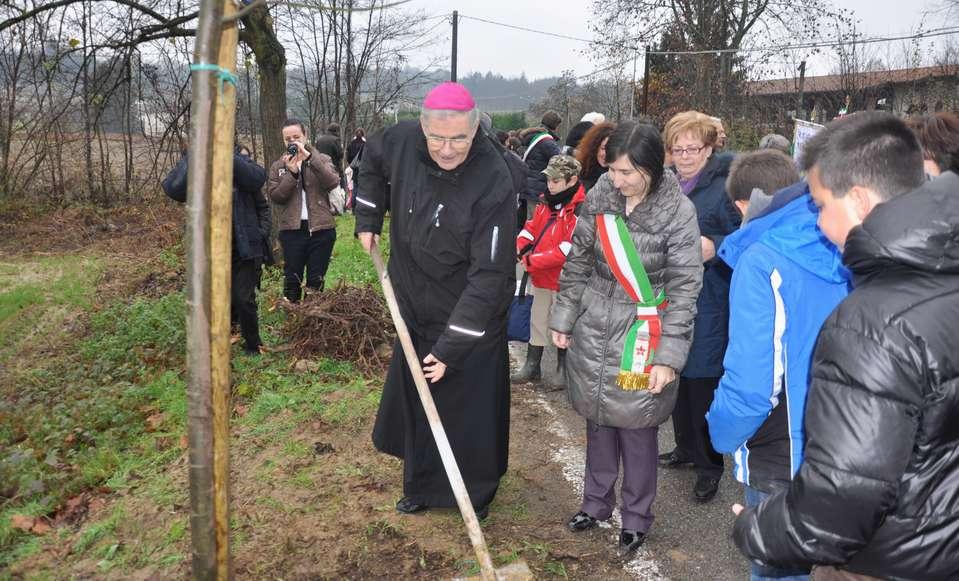 PIANTAGIONE DEGLI ALBERI PER RICOSTITUZIONE DEL VIALE DI TIGLI (Montafia, sabato 21 vnovembre