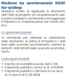 INVESTIRE NELLA SALUTE PER RISPARMIARE Un esempio pratico: Progetto PHAN in collaborazione con OMS ESEMPIO: H.E.A.T., strumento informatico per la valutazione degli interventi per la mobilità sostenibile nelle città HEAT fornisce due tipi di valutazioni: una economica e una percentuale.