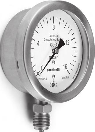 P 3 Manometro a capsula esecuzione 2/3: attacco radiale per montaggio diretto esecuzione 2: attacco radiale per montaggio sporgente e fissaggio con 3 esecuzione 2/3: attacco posteriore per montaggio