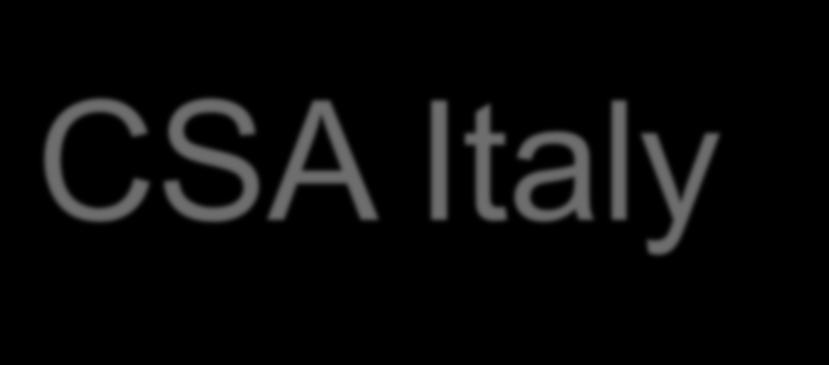 CSA Italy Associazione italiana no-profit fondata nel 2011 Consiglio Direttivo: 5 Soci (cofondatori) supportati da 5 soci nelle aree di ricerca Comitato Scientifico: costituito da 8