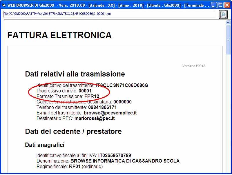 Quali novita in GM2000? La Fatturazione Inserito il Progressivo Telematico nei documenti Che cosa e il PROGRESSIVO TELEMATICO? Il Progressivo Telematico e un nuovo concetto di progressivo gestionale.