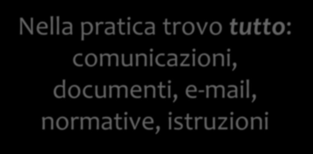 PER L OPERATIVO Nella pratica trovo tutto: comunicazioni,