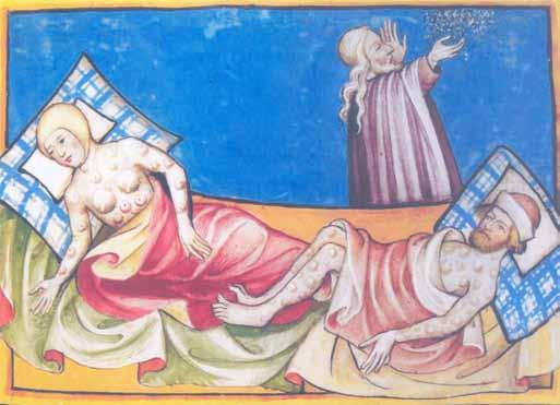 cultura & storia Rappresentazione delle peste bubbonica nella Bibbia di Toggenburg (1411) 46 caratteriz zata da violente scariche diarroiche, vomiti, crampi muscolari, arresto della secrezione