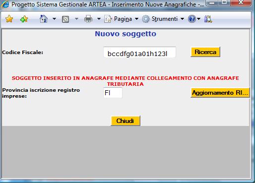 Nel caso in cui il fornitore non sia presente in ANAGRAFE, occorre inserirlo agendo sul link Inserimento nuovi fornitori/altri soggetti o, se si tratta di ditte estere, quindi non presenti nell