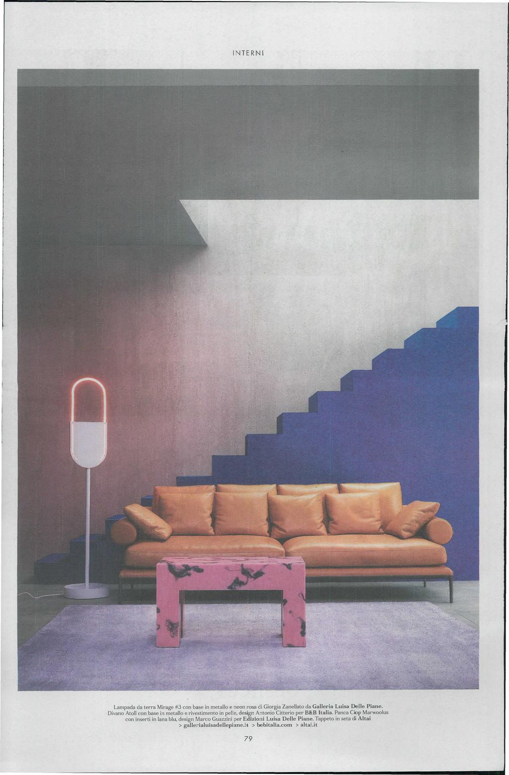 Lampada da terra Mirage #3 con base in metallo e neon rosa di Giorgia Zanellato da Galleria Luisa Delle Piane.