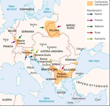 Le potenze europee erano in concorrenza nella conquista delle colonie e per supremazia dei commerci e dei mercati economici.