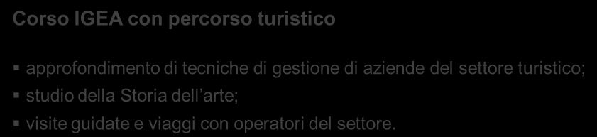 Corso IGEA con percorso linguistico studio della terza lingua (Spagnolo); approfondimento delle lingue curricolari ( Inglese e Francese),