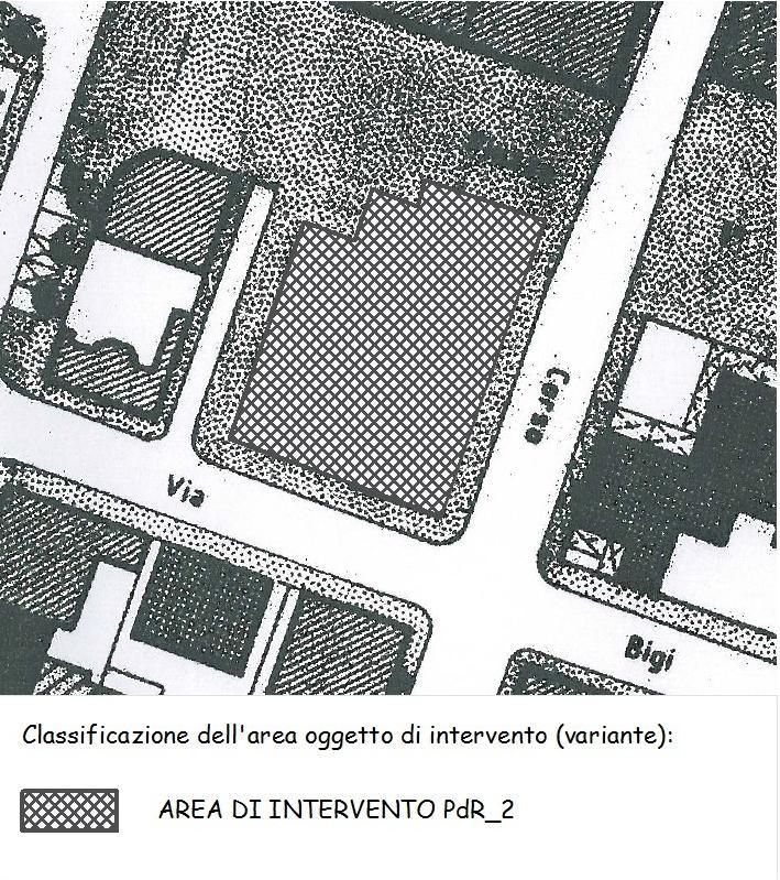 46 delle NTA del PIR/Novi, per le "Aree di intervento PdR_2", con riferimento all'area oggetto di intervento: "Edificio Piazza I Maggio: nell'area classificata "Area di intervento PdR_2"