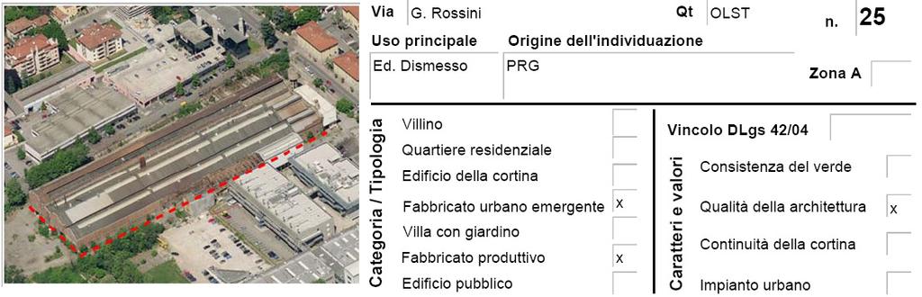 Complessi edilizi di valore storico identitario Repertorio degli edifici e dei