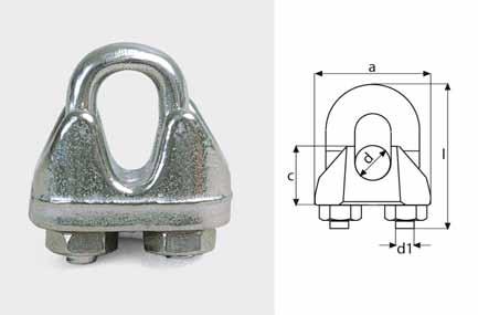 cciio Inox A4 h Crico i lvoro Kg 437A400100 8 16 3 3500 437A40000 10 0 40 5400 437A400300 1 4 48 700 Morsetti cvllotto Inox A4 per funi C 1 I.