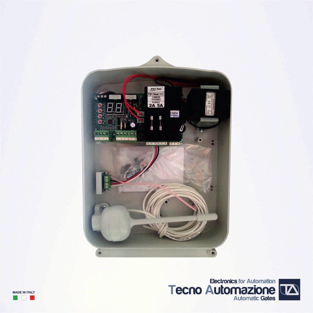 T0A OD kit centrale per cancelli a battente cod.kitbr5t OD 87 mm 27 mm 29 mm Programmabile tramite display con segnalazione delle anomalie.