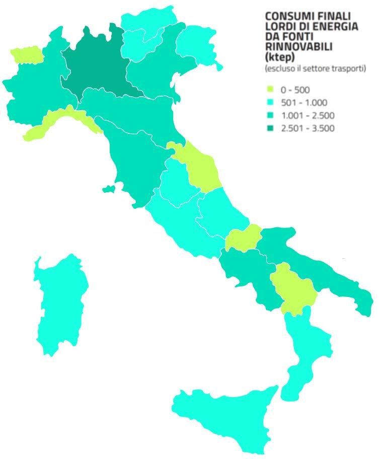 CONSUMI DI ENERGIA DA FER NELLE REGIONI MONITORAGGIO Nel 2016 la maggior parte delle regioni ha superato il valore previsto dal DM Burden sharing in termini di